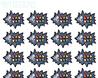 Bad Day - Planner Stickers - Bad Day Stickers - Mood Stickers - Icons