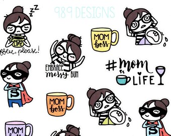 Lu's Mom Life - Planner Stickers - Mom Life Planner Stickers - Mom Boss Stickers - Mom Stickers - Planner Girl