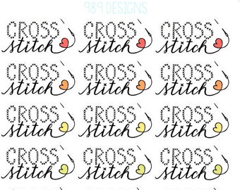 Cross Stitching - Planner Stickers - Cross Stitch Stickers - Needlecraft Stickers - Craft Planner Stickers