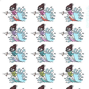 Lu&#39;s Water Skis - Planner Stickers - Out Activities Planner Stickers - Water Skiing - Fun in the Sun - Lake - Planner Girl