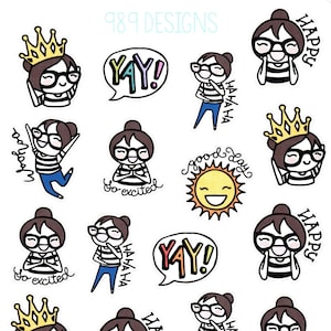 Lu&#39;s Good Day - Planner Stickers - Good Day Planner Stickers - Happy - Positive - Planner Girl