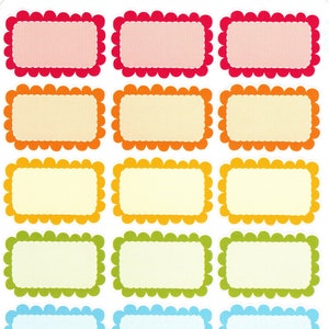 Scalloped Bright Boxes || Planner Stickers