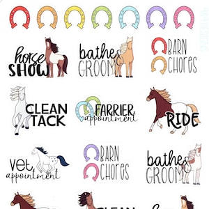 All About Horses - Planner Stickers - Horse Planner Stickers - Animal Stickers - Horse- Farrier - Tack - Chorse - Groom