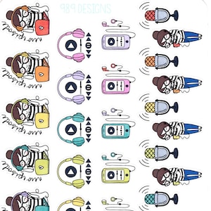 Lu Listens to Podcasts- Planner Stickers - Podcast Planner Stickers - New Episodes - Podcasts- Listening - Planner Girl