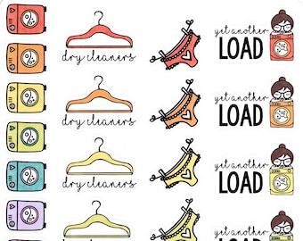Lu's Laundry Day - Planner Stickers - Laundry Planner Stickers - Household Planner Stickers - Dry Cleaner - Planner Girl