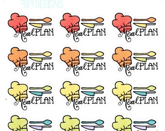 Meal Plan- Planner Stickers - Cooking Planner Stickers - Household Planner Stickers - Cooking - Meal Planning - Meal Prep