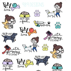 Dog Care with Lu - Planner Stickers - Animal Stickers - Pet Stickers - Dog- Planner Girl