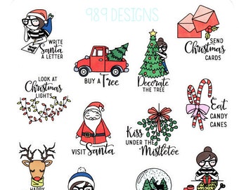 Lu's Winter Activity List - Planner Stickers - Bucket List Stickers - Holiday Stickers - Christmas - New Year - Winter - Planner GIrl