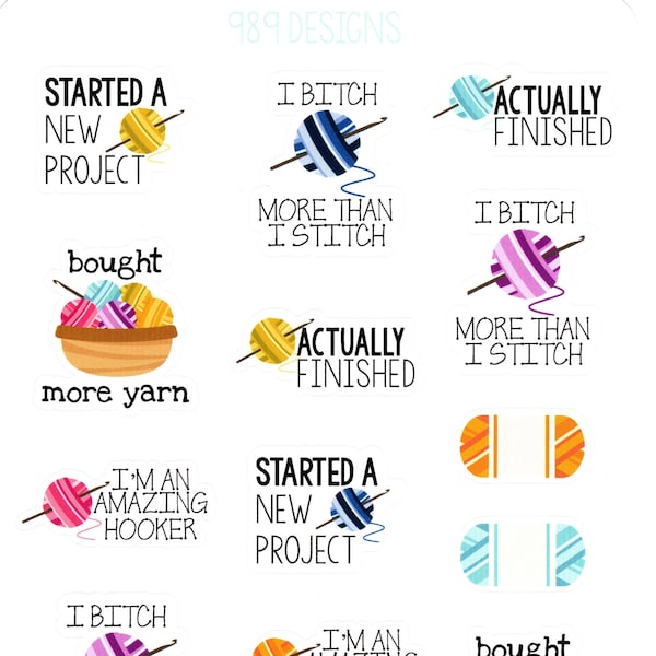 Crochet Stickers || Planner Stickers