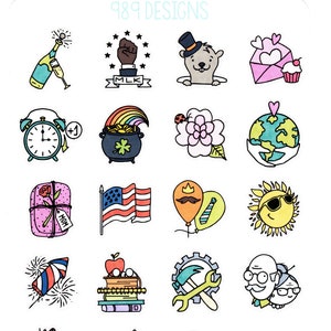 Special Day Calendar Icons - Planner Stickers- Holidays - Icons