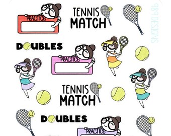 Lu Plays... Tennis - Planner Stickers - Tennis Planner Stickers - Sports Stickers - Tennis - Planner Girl