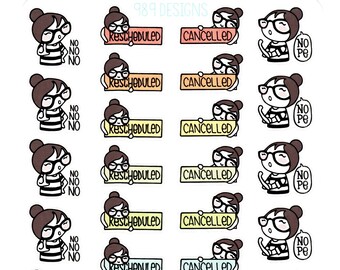 Cancelled on Lu - Planner Stickers - Cancel Planner Stickers - Reschedule Planner Stickers - Planner Girl - Lu