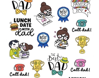 Lu Celebrates Dad - Planner Stickers - Father's Day Stickers - Dad Stickers - Planner Girl