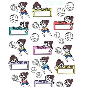 Lu Plays... Volleyball - Volleyball Planner Stickers - Sports Stickers - Planner Stickers - Planner Girl