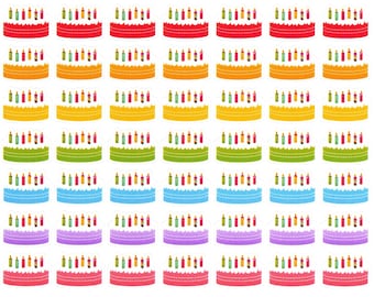 Birthday Cakes - Planner Stickers - Food Stickers - Birthday Stickers - Cakes - Icons
