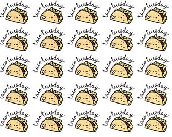Taco Tuesday - Planner Stickers - Planner Stickers Taco Tuesday - Dîner - Tacos - Icônes