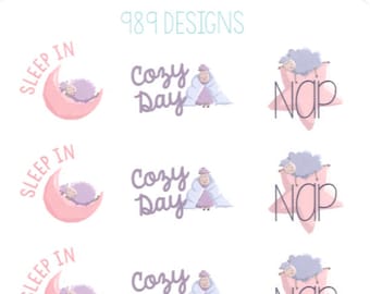 Sleepy Sheep || Planner Stickers