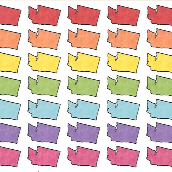 Washington Stickers - Planner Stickers - USA Stickers - State Stickers - Icons