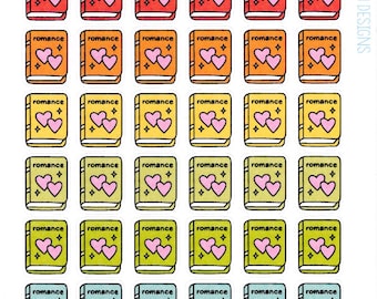 Romance Genre Stickers - Planner Stickers - Genre Stickers - Book Icons - Book Journal Stickers - Book Planner Stickers - Reading Stickers