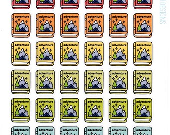 Adventure Genre Stickers - Planner Stickers - Genre Stickers - Book Icons - Book Journal Stickers - Book Planner Stickers - Reading Stickers