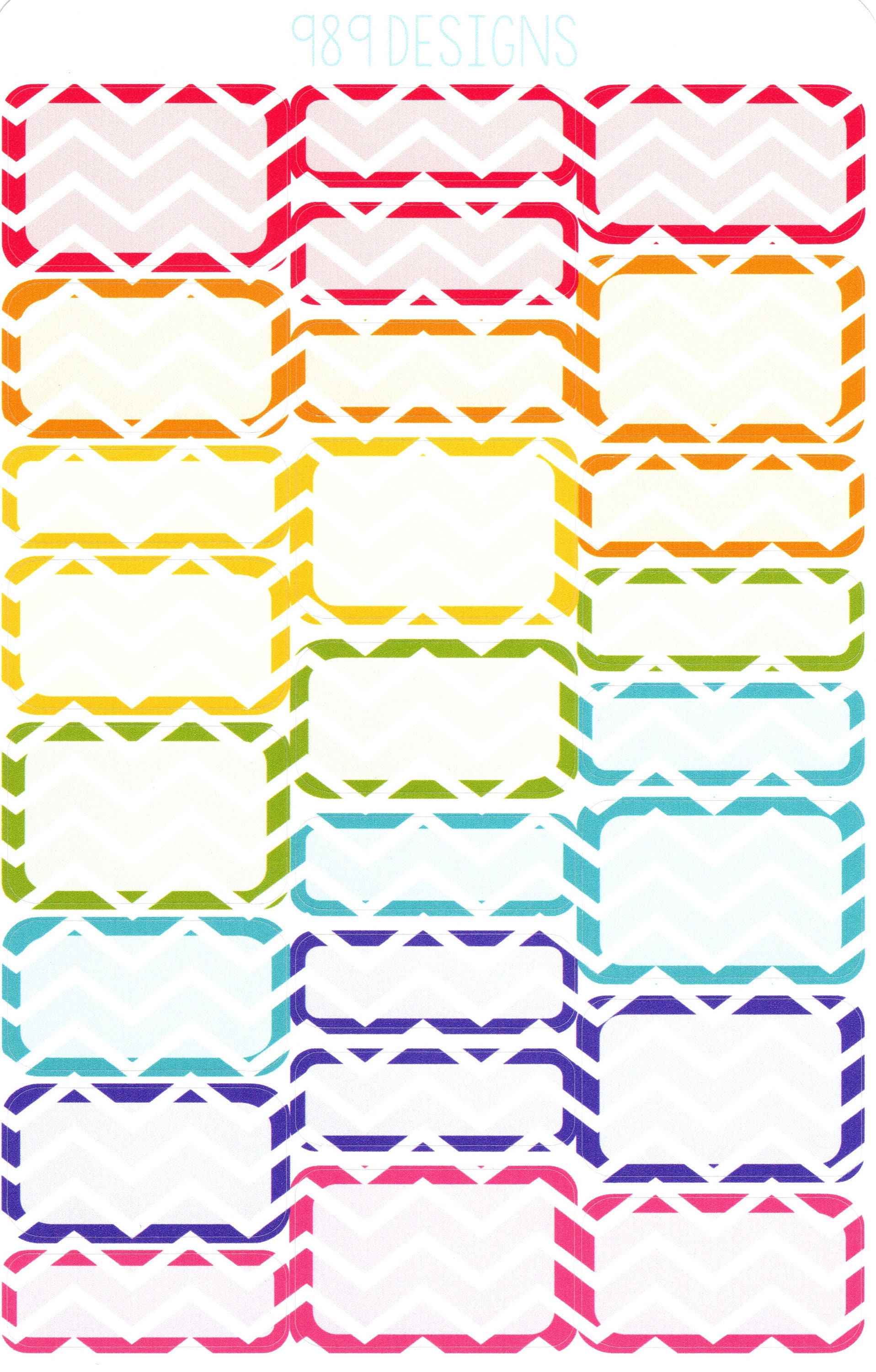 Chevron Rainbow Mixed Box Stickers - Planner Stickers - Rainbow Sticker ...