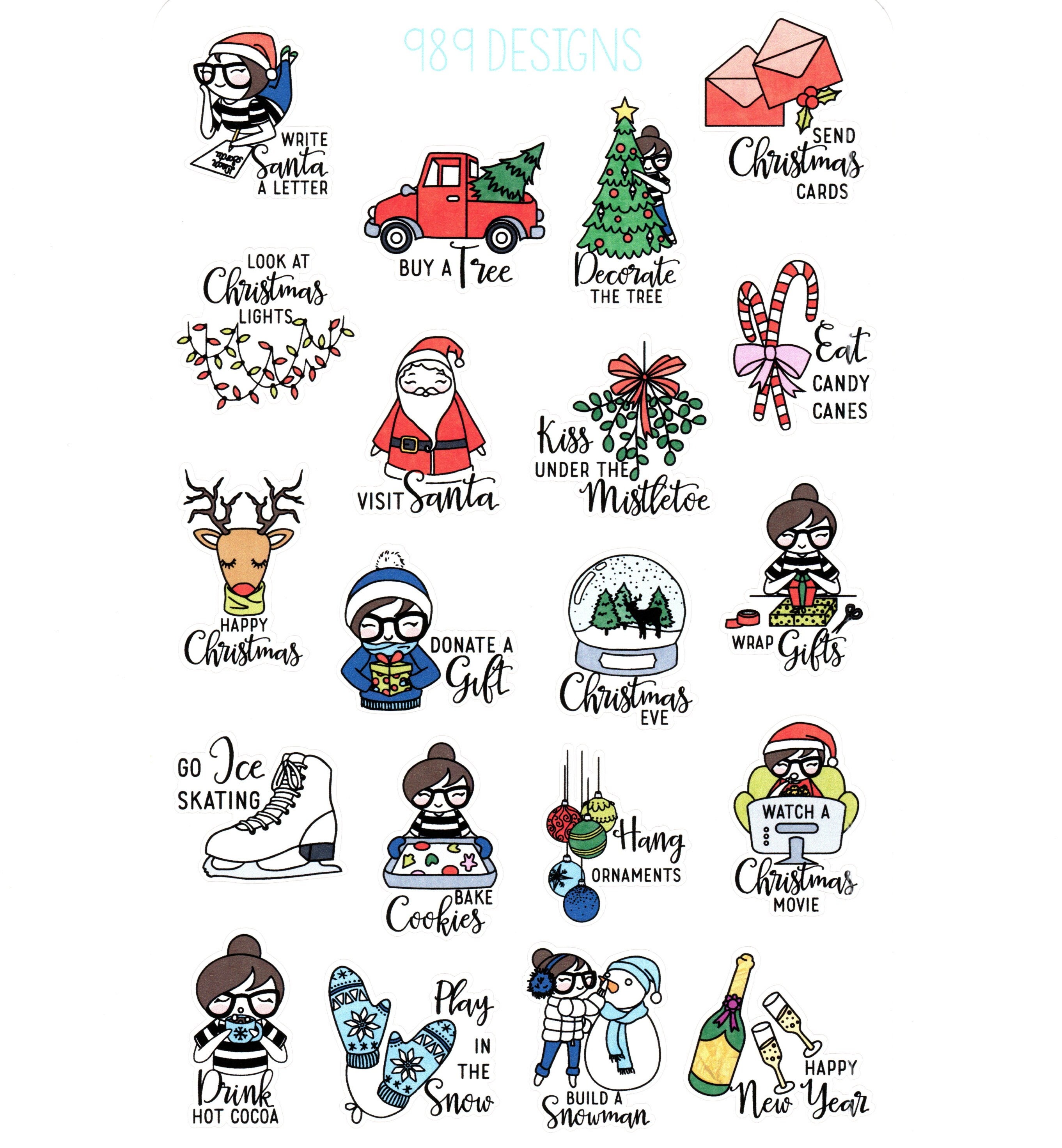 Winter / Christmas Bucket List planner stickers (S-106-7 ) – Jump To It  Designs