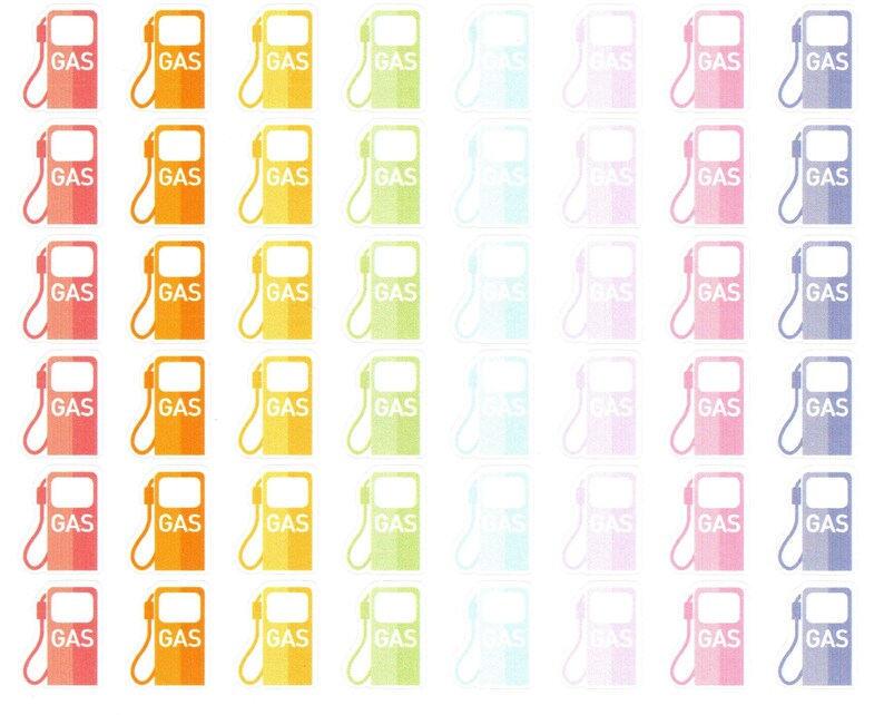 Gas Icon Planner Stickers (pastel) - Planner Stickers - Gas Icons - Gas ...