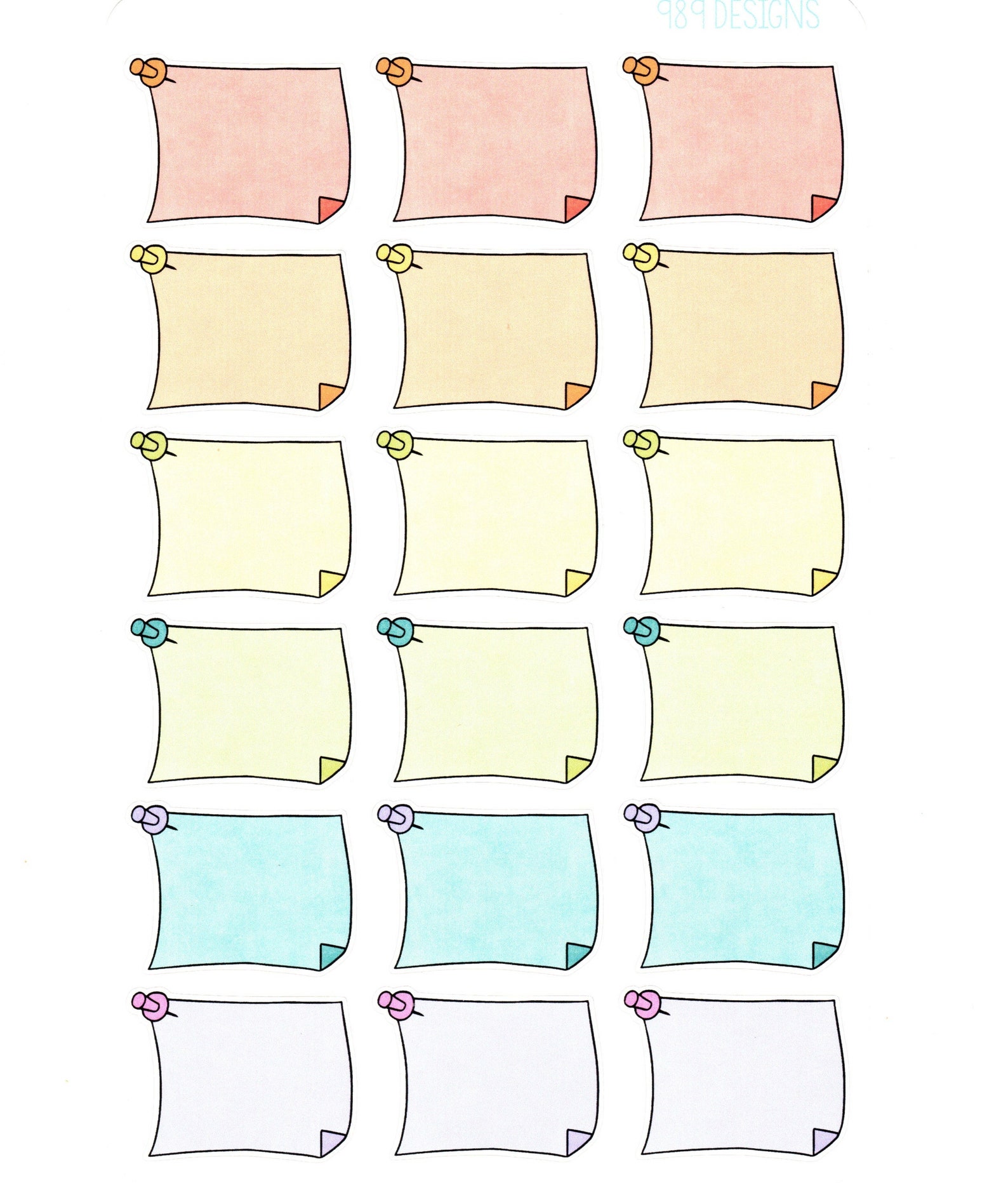 Pinned Notes - Planner Stickers - Functional Planner Stickers - Push ...