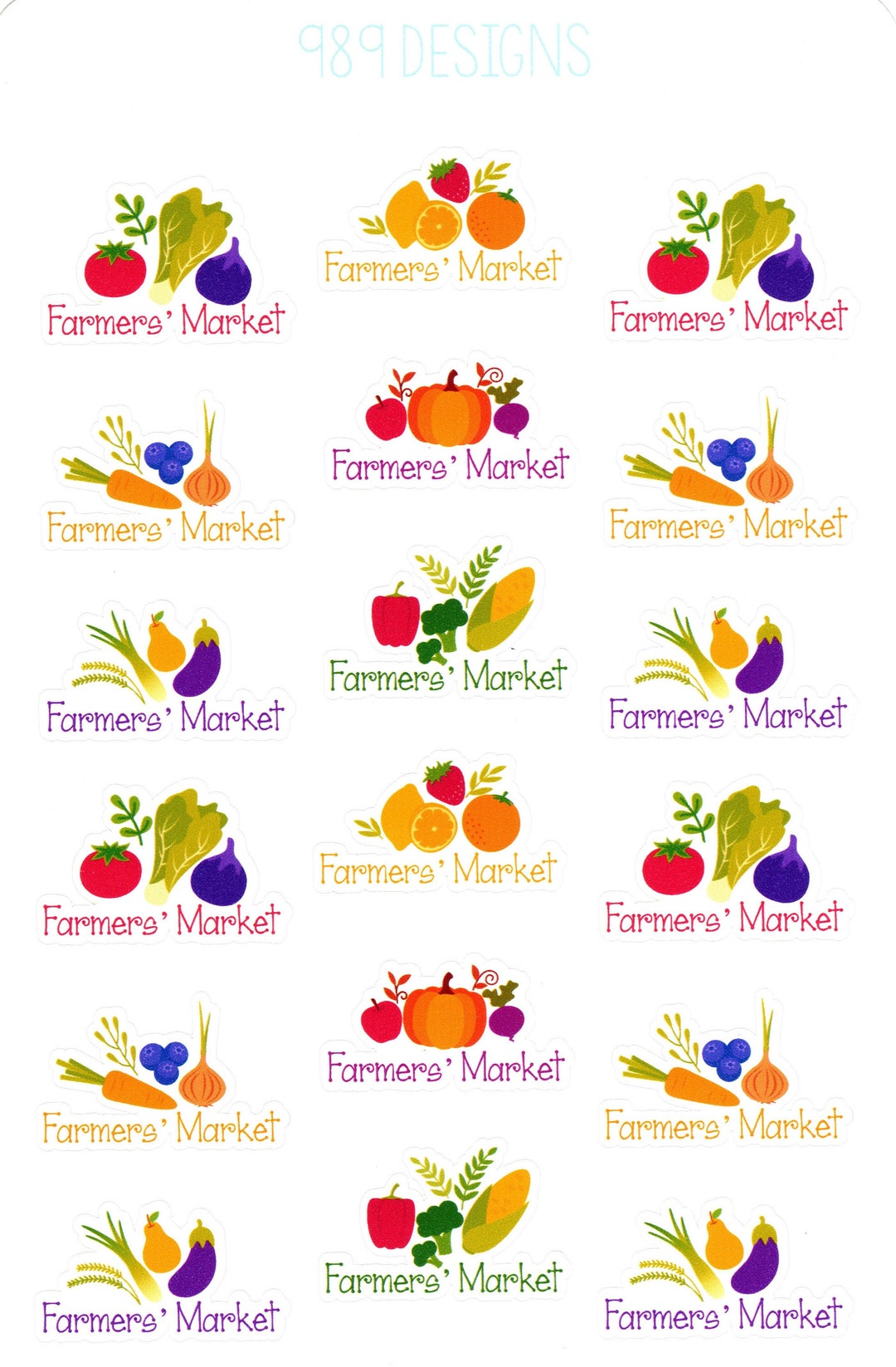 Farmers' Market Planner Stickers Etsy Australia