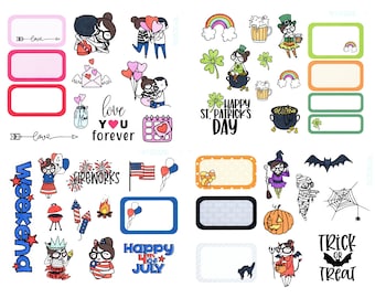 Holidays with Lu (Sampler Set) - Planner Stickers- Holidays - Planner Girl