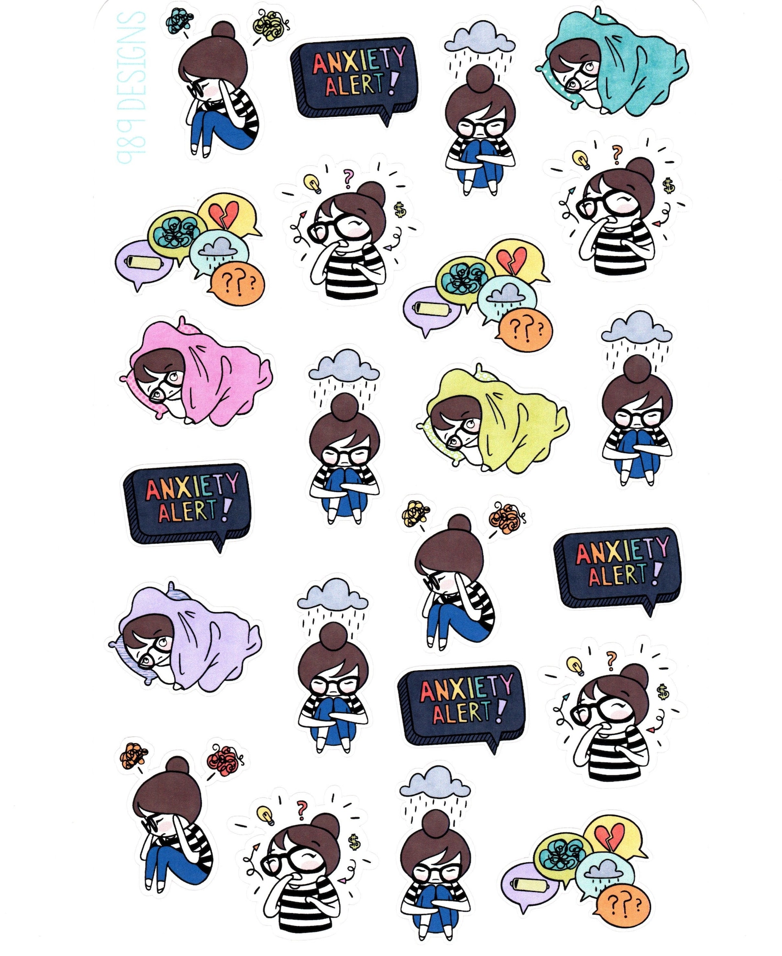 Lu's Anxiety - Planner Stickers - Health Stickers - Mental Health ...