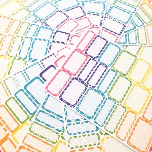 Doodle Lines Rainbow Mixed Boxes Planner Stickers - Rainbow Sticker ...