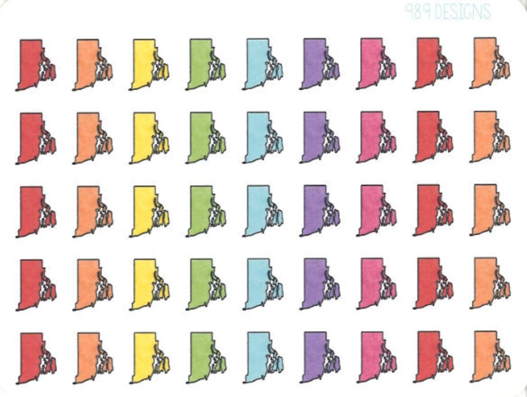 Ri Icon Sticker Rhode Island Stickers - Planner Stickers - USA Stickers - State ...