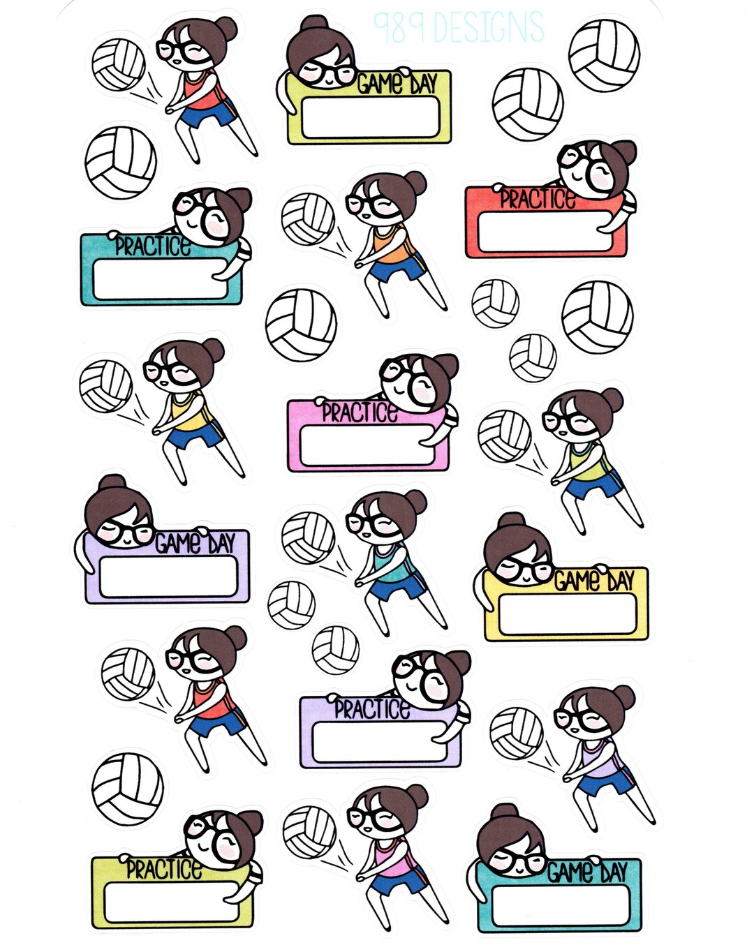 Lu Plays... Volleyball Volleyball Planner Stickers Sports Stickers ...