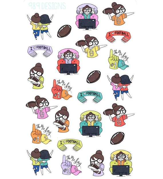 Lu Loves Football - Planner Stickers - Football Planner Stickers - Football - Game Day Stickers - Youth Football Stickers - Planner Girl