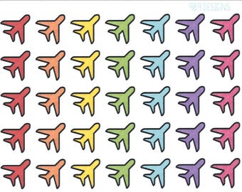 Little Rainbow Airplanes || Planner Stickers