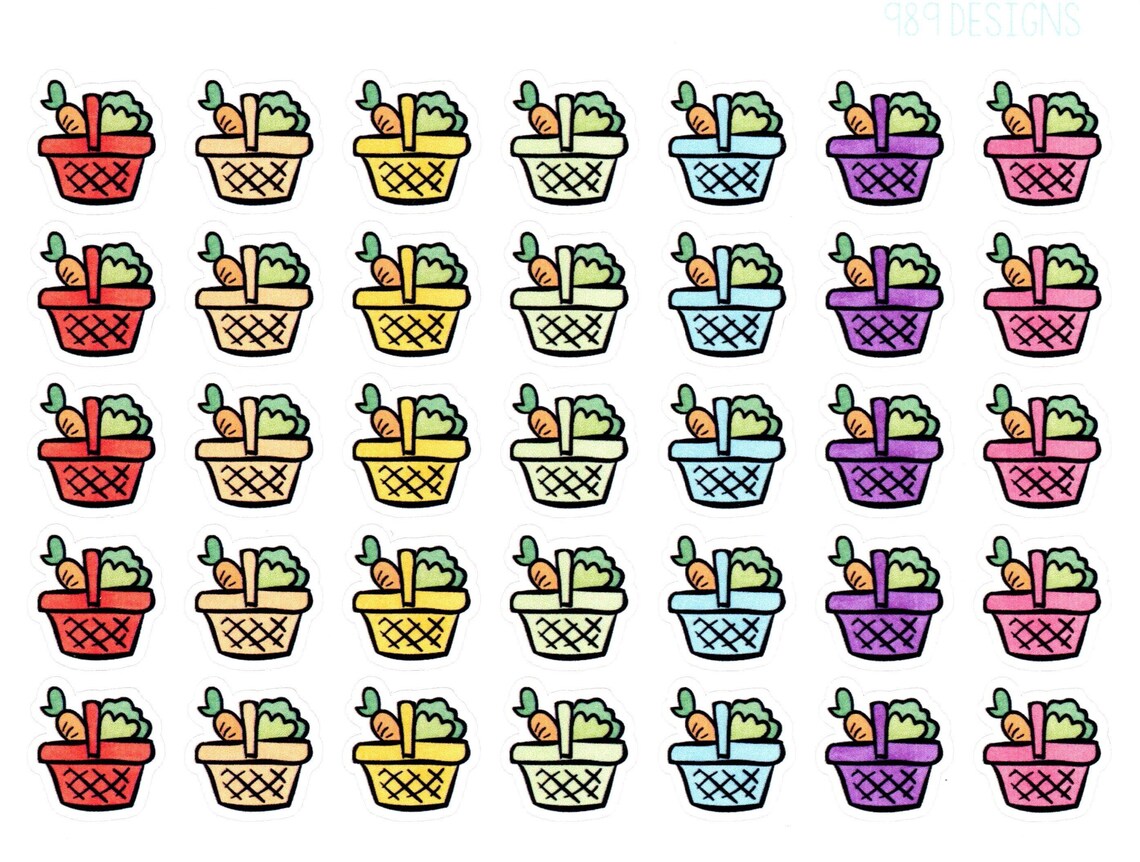 Shopping Baskets Planner Stickers Etsy