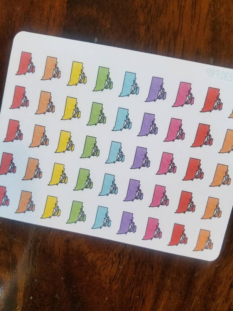 Ri Icon Sticker Rhode Island Stickers - Planner Stickers - USA Stickers - State ...