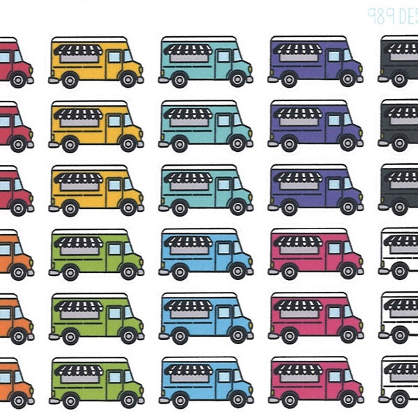Food Truck Stickers - Planner Stickers - Food Stickers - Food Trucks - Icons