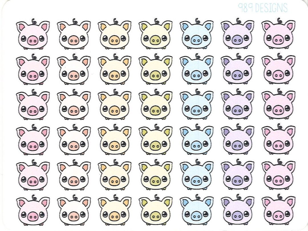 Pastel Piggy Stickers || Planner Stickers - Etsy