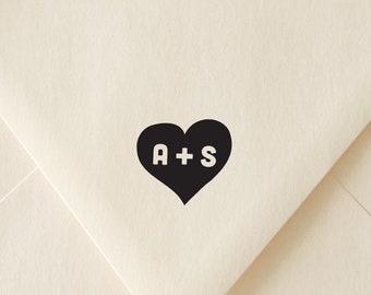 Wedding Initials Custom Stamp. Heart Stamp. Custom Heart wedding stamp. Wedding Favor Stamp. Couple Stamp. Bridal Shower Stamp. Custom Stamp