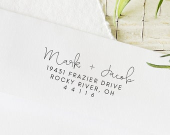 Custom Return Address Stamp. Personalized Return Address Stamp. Wooden Stamp. Self Inking Stamp. Calligraphy Stamp. Housewarming Gift.