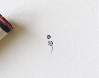 Mini SEMICOLON Stamp. Rubber Planner Stamp. Bujo Bullet journaling stamp. Scrapbooking Stamp. Planner Stamp. Art Stamp. Custom Rubber Stamp.