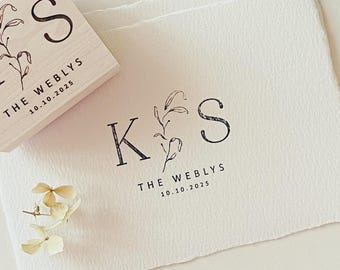Floral Elegant Custom Wedding Stamp.