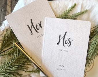 Wedding Vow Books Set of 2. Customized Wedding Vows keepsake. Wedding Vow Booklets. Bride and Groom Vows