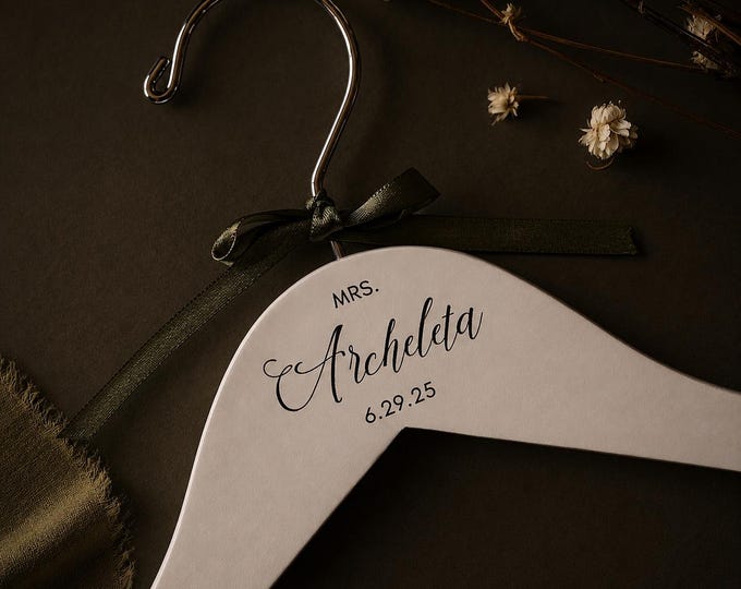 Custom Wedding Dress Hanger for Bride or Bridal Party.