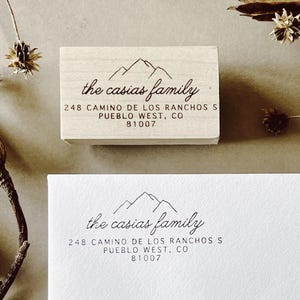 Personalized Return Address Stamp - Mountain