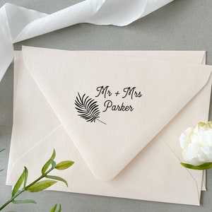 Personalized Wedding Stamp. Wedding Favor Stamp. Customized Wedding Stamp. Wedding Stamp Initials. Palm Leaf Stamp. Save The Date Stamp