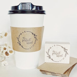 Custom Coffee Sleeve Stamp. Bridal Shower or Baby Shower Party Stamp.