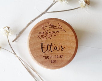 ENGRAVED Custom Wooden Tooth Fairy Box. Personalized First Birthday Gift. Keepsake Tooth Box for Kids. Tooth Fairy Keepsake Box Gift.